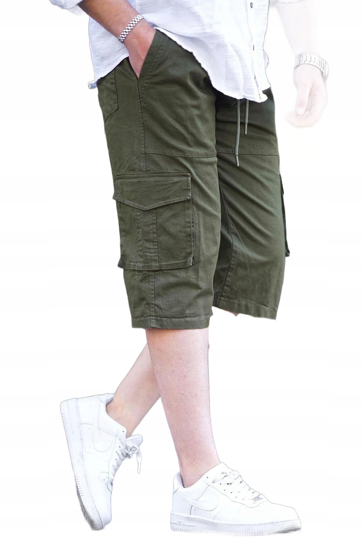 Madmext Pánské Kraťasy Kapsáče Khaki S Kapsami Na Léto L 5DA