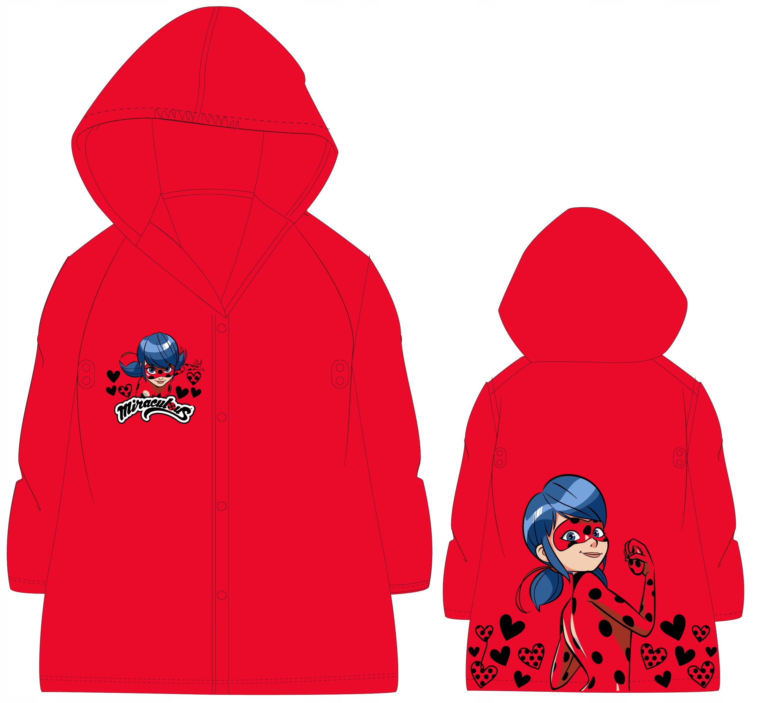 PŁASZCZ PRZECIWDESZCZOWY BIEDRONKA I KOT 116/122 R26