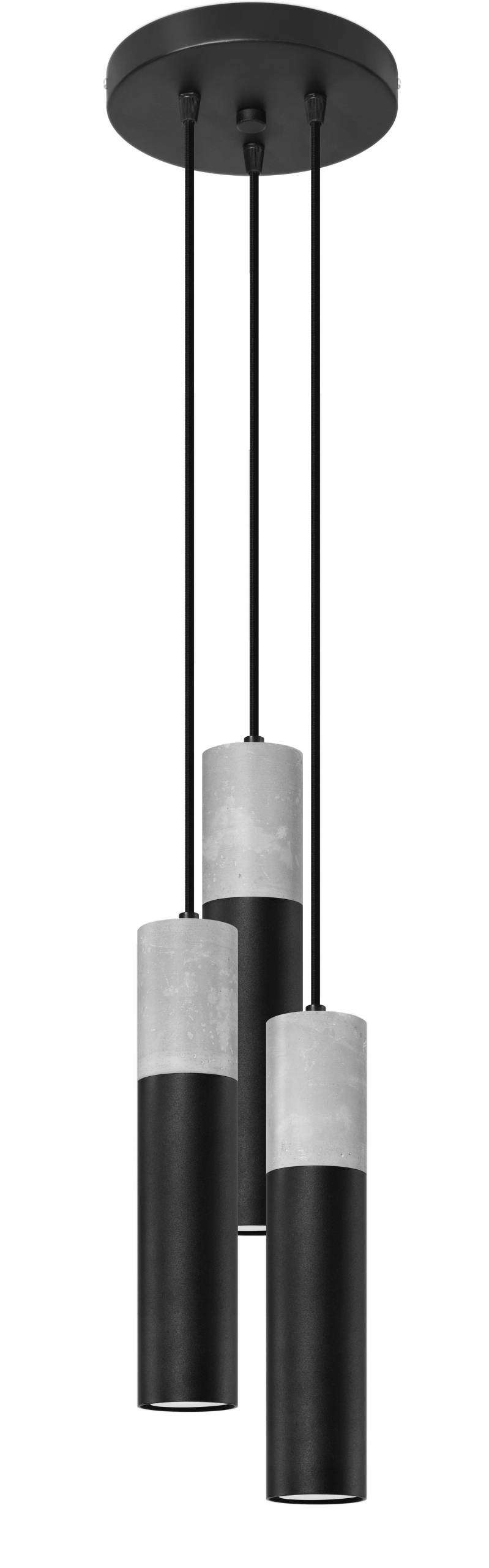 

Lampa wisząca Borgio 3P czarny stal beton GU10