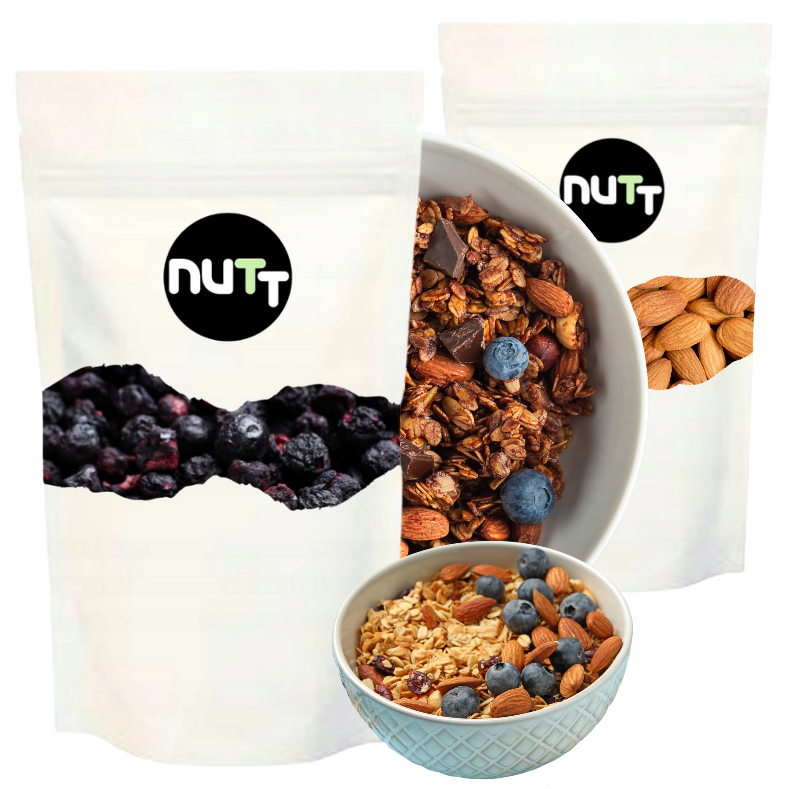 Borówka liofilizowana Migdały Zestaw Musli Klasa A 100g 1kg