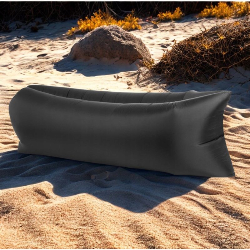 SOFA LAZY BAG WYTRZYMAŁY MATERAC DMUCHANY DUŻY LEŻAK NA PLAŻĘ AIRSOFA BLACK EAN (GTIN) 5904665079386