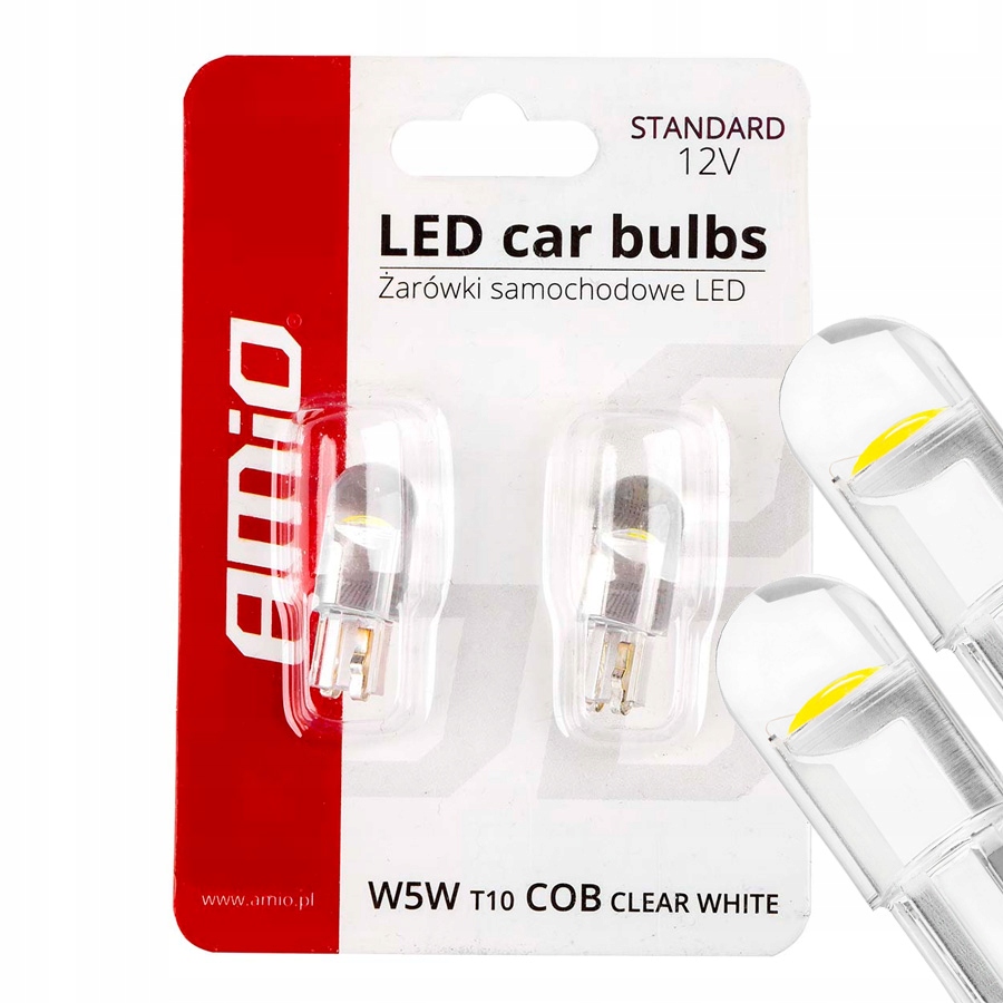 Diody Led Amio W5W T10 12xSMD 2835 12V Silikon