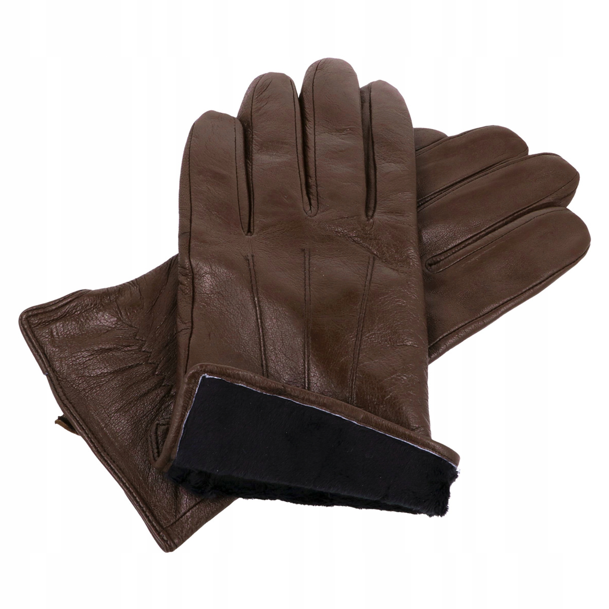 RĘKAWICZKI MĘSKIE BRĄZOWE SKÓRZANE MIŚ POLAREK OCIEPLANE Marka Moramo