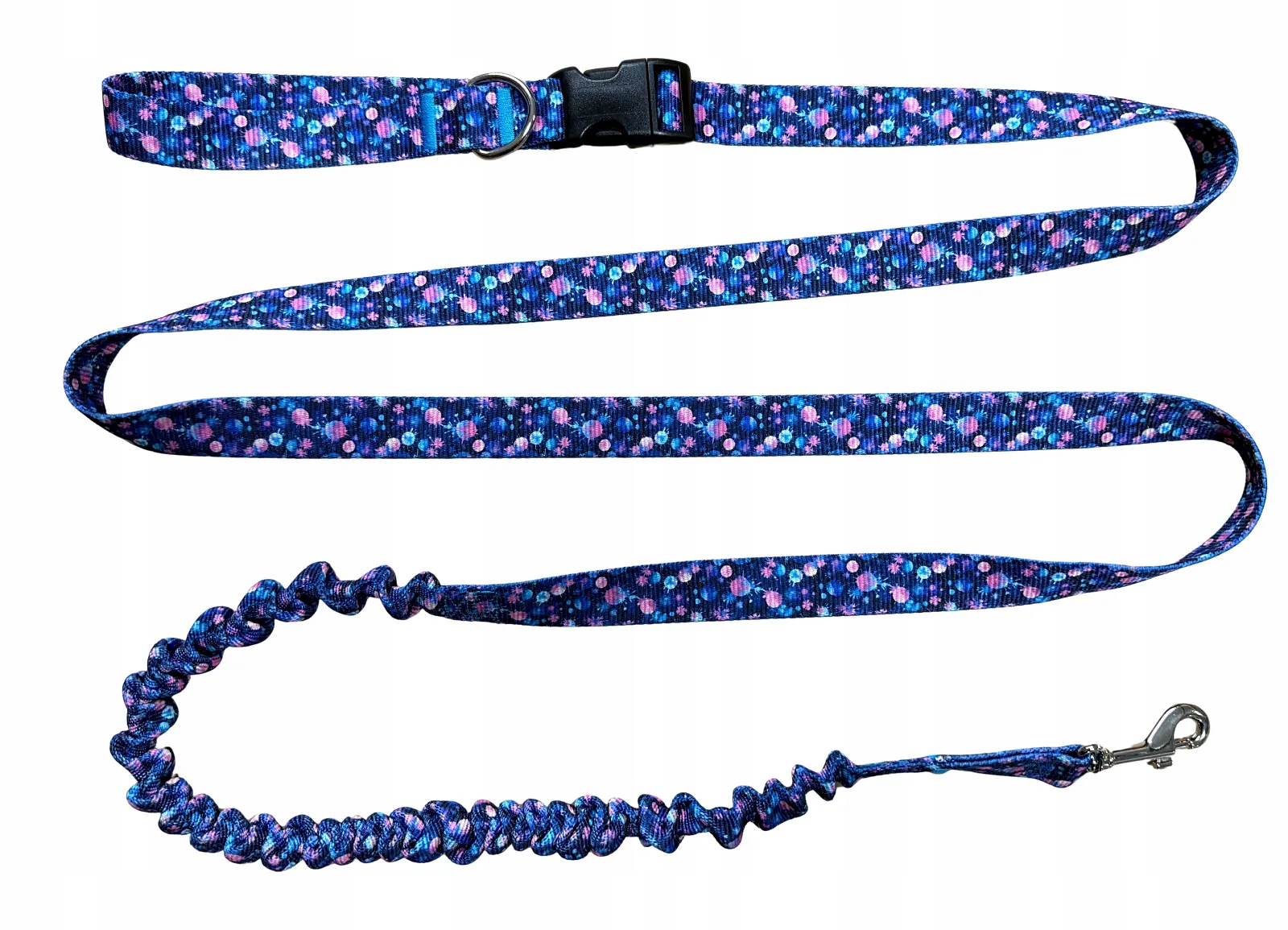 Levně Vodítko pro psa s tlumičem 280 cm vzor AstroSvět nastavitelná s potiskem