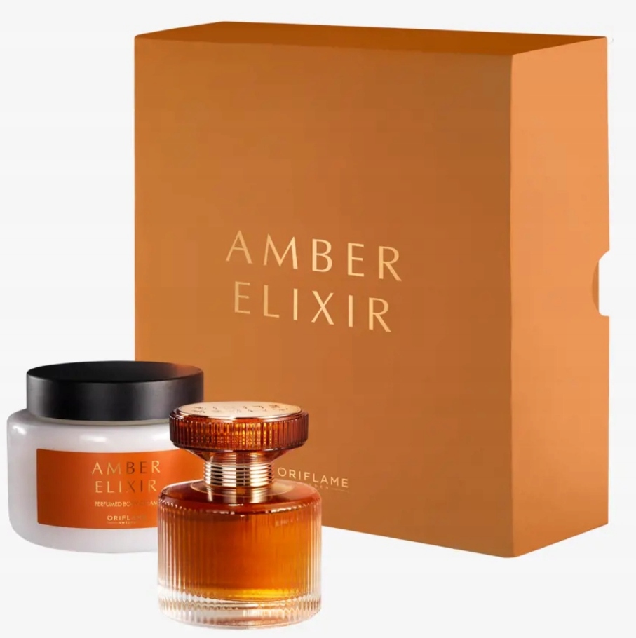 Oriflame Sada Amber Elixir Parfémovaná voda 50 ml Krém 250 ml v dárkové krabičce