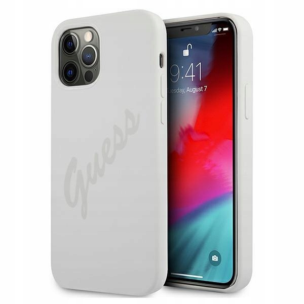 Etui Guess Script Vintage na iPhone 12 Pro Max kremowe Guess