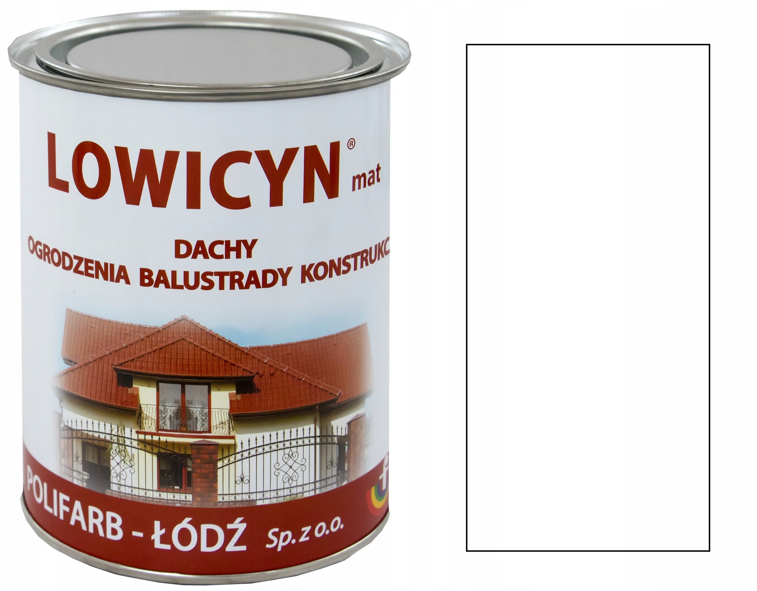 Lowicyn farba na dach metal ocynk ogrodzenia Biały RAL9003 Mat 10L