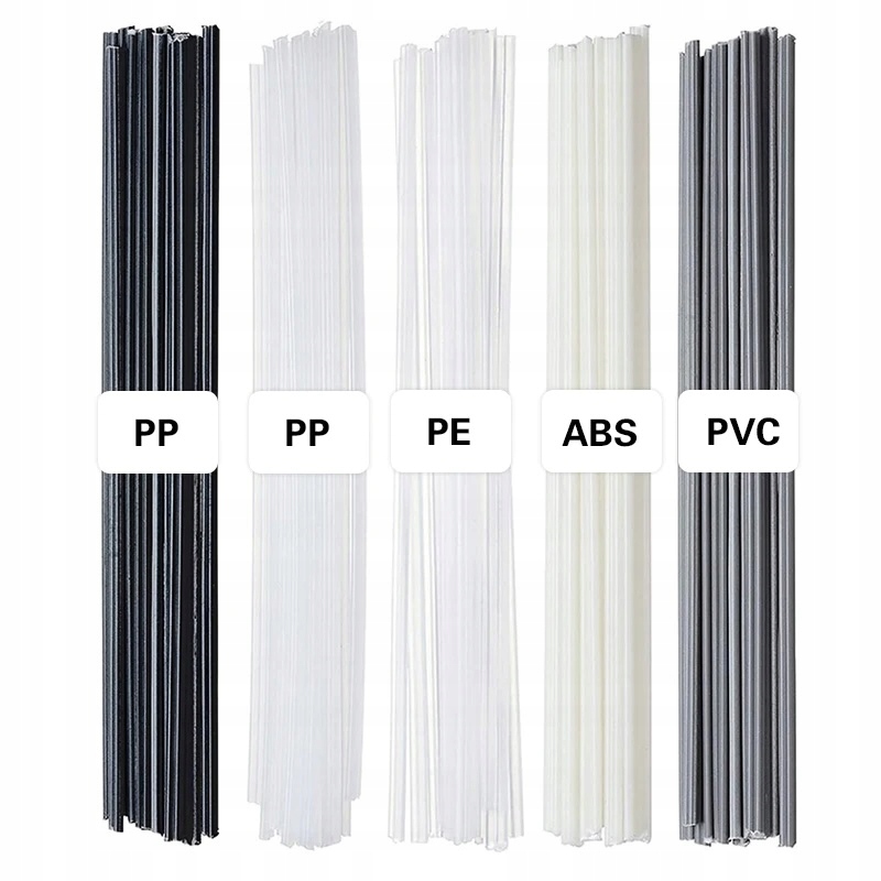 MEGA ZESTAW STARTOWY SPOIW DO SPAWANIA PLASTIKU 50SZT 5 RODZ. PP PE ABS PVC