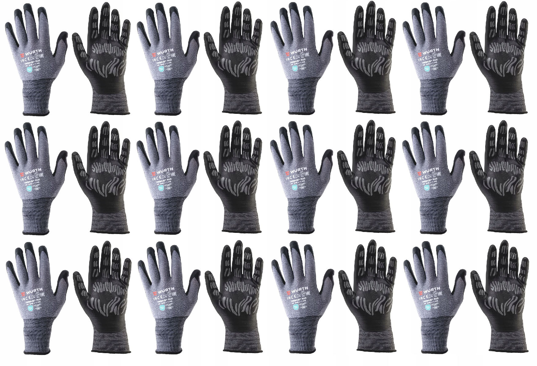 Wurth Rękawice Ochronne Tigerflex Plus Nitrylowe Rozmiar 10 XL 12 Par