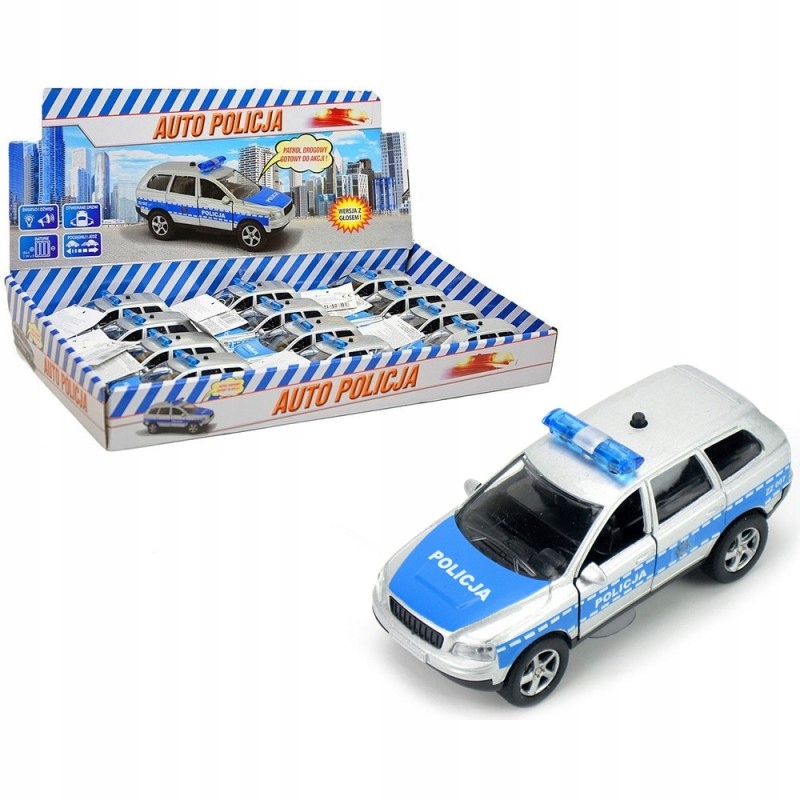 

Auto Policja model z światłem i polskim dźwiękiem