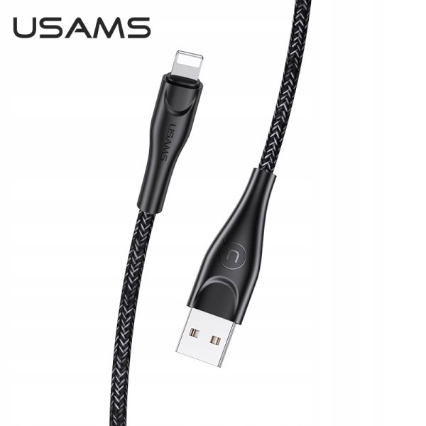 Usams Kabel pleciony U41 lightning 1m2A czarny/black SJ391USB01 (US-SJ391)