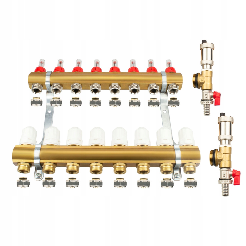 

Kolektor podłogowy 8 Sekcji Obwody mosiężny