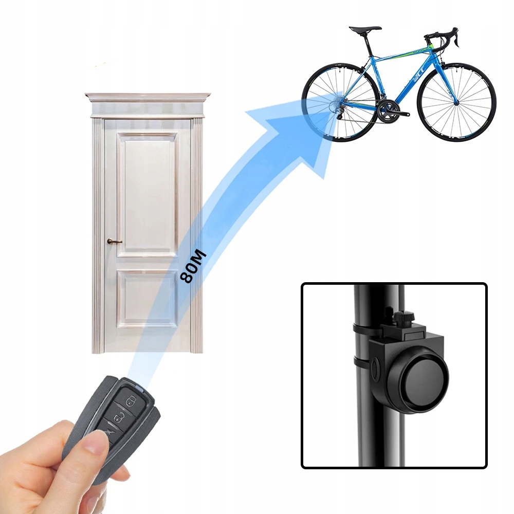 ALARM ANTYKRADZIEŻOWY Z BEZPRZEWODOWYM PILOTEM, DO ROWERU, MOTOCYKLU Stan opakowania oryginalne