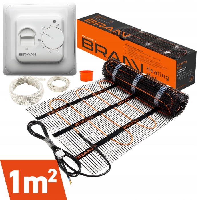 Vykurovacia rohož s regulátorom termostatu 1m2 150W/m2 pod dlaždice, sada