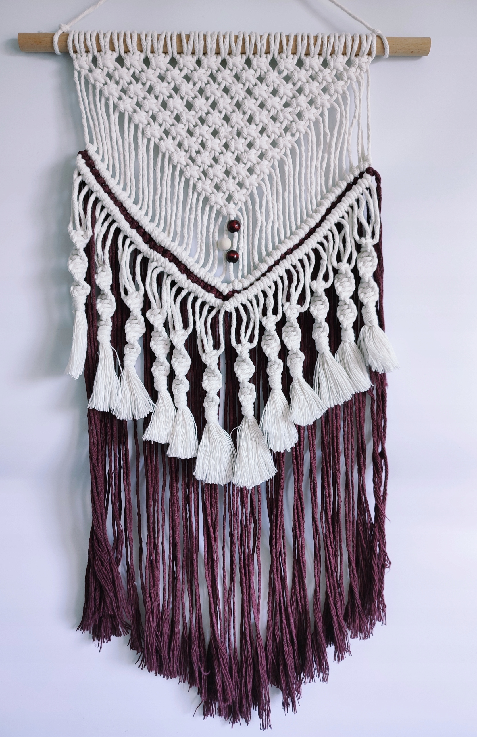 Makramé závěsná ozdoba na zeď 3D Duocolor Unika