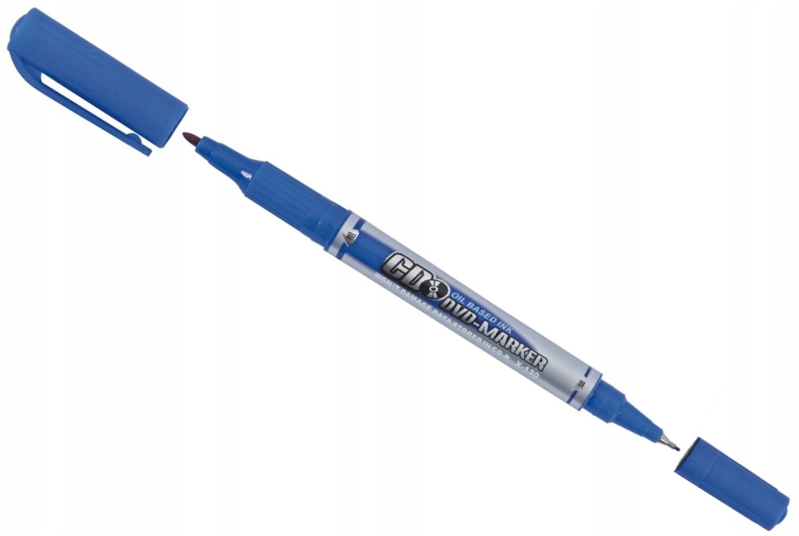 

Marker Pisak permanentny CD dwustronny Niebieski