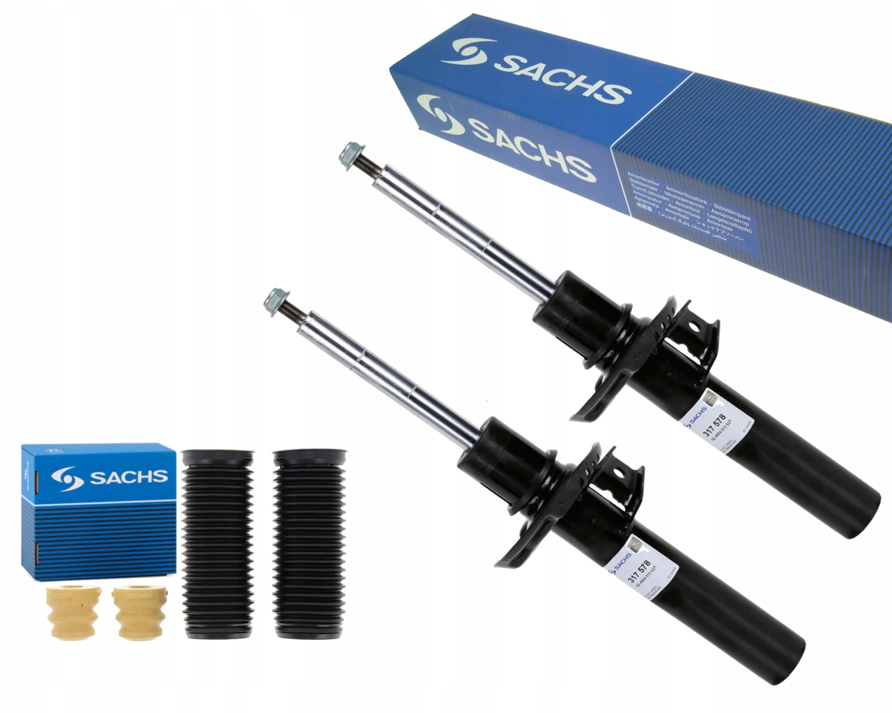 SACHS 2x AMORTYZATORY PODUSZKI OSŁONY ODBOJE PASSAT B6 B7 GOLF OCTAVIA 55mm