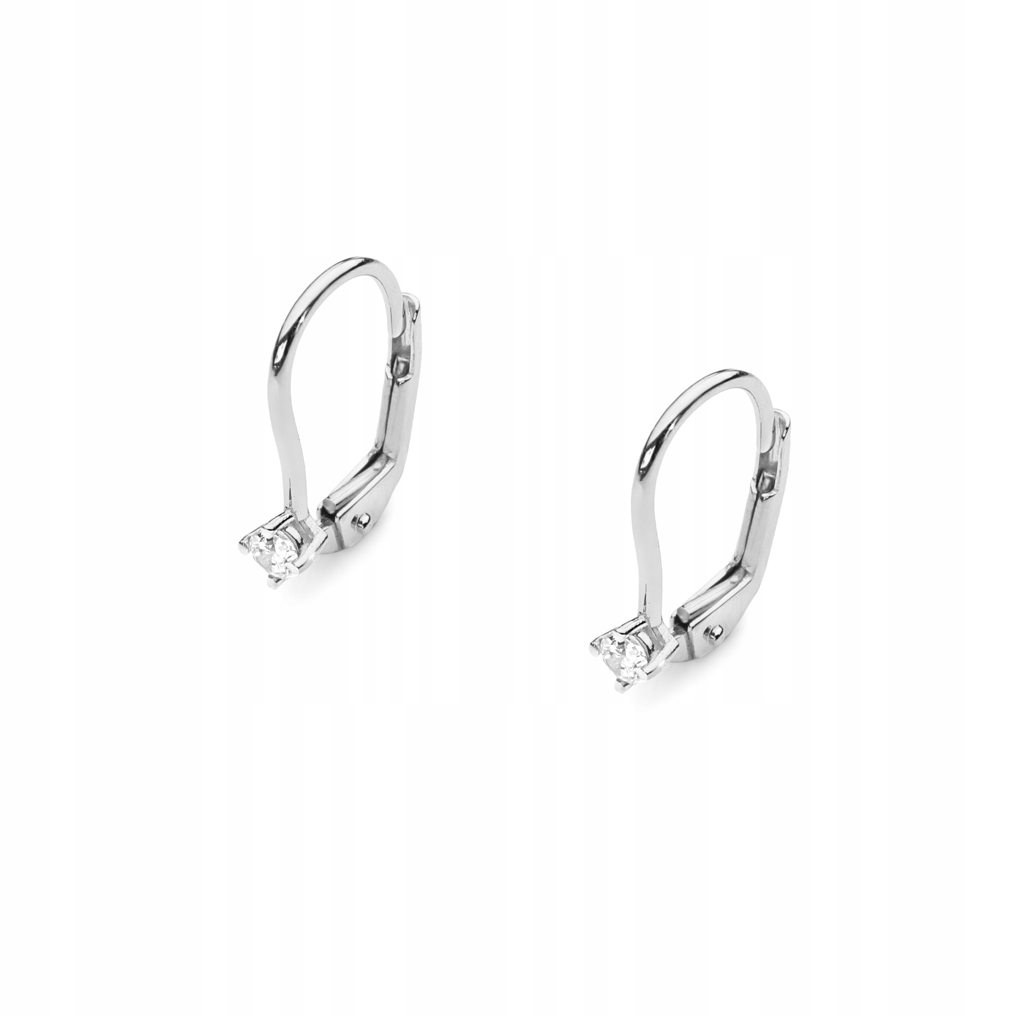 ZŁOTE KOLCZYKI Z DIAMENTAMI NA ANGIELSKIM ZAPIĘCIU Stan opakowania oryginalne