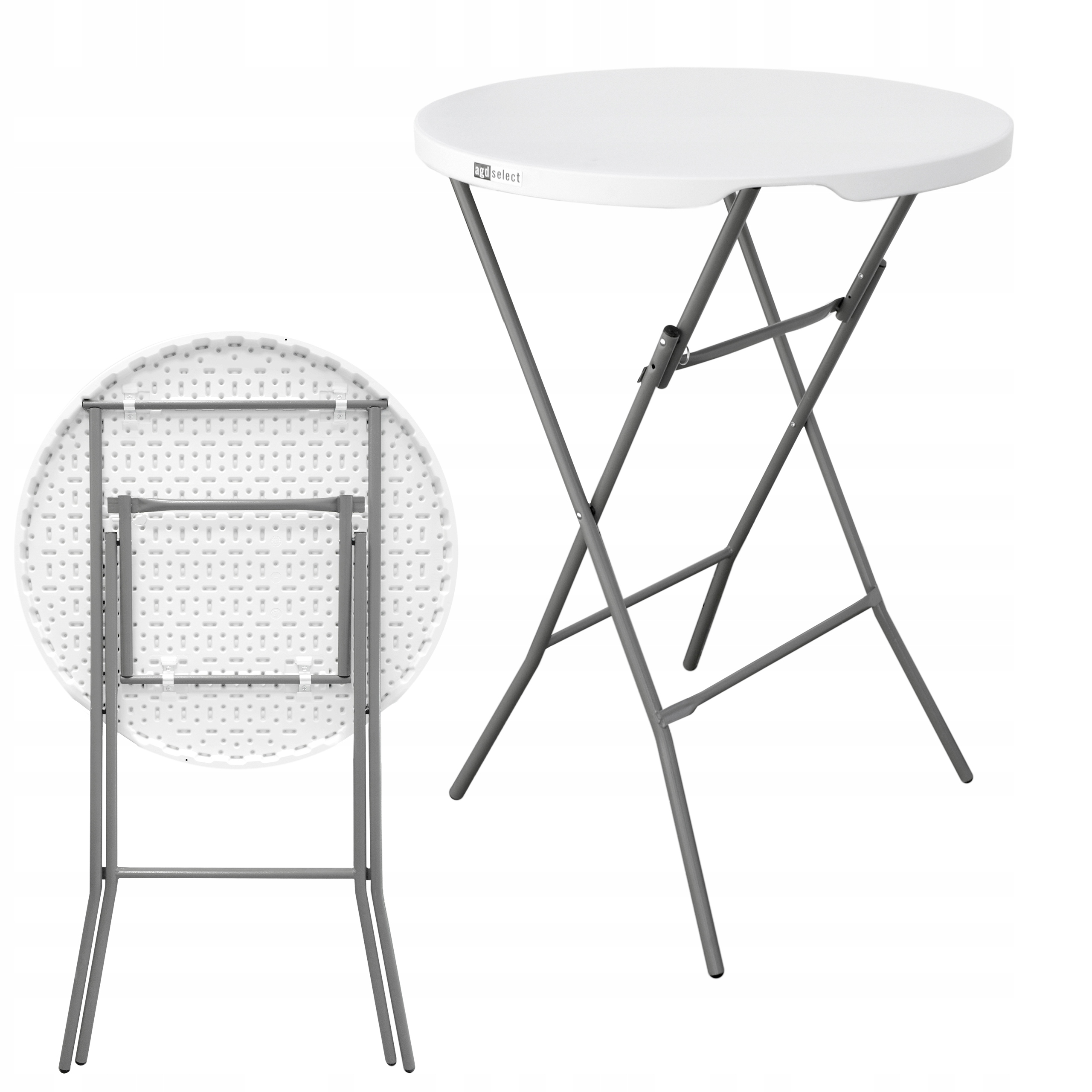 Stół Ogrodowy Cateringowy Składany Rozkładany Turystyczny 80 cm Okrągły