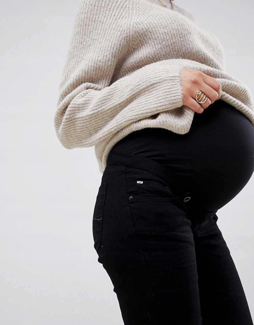 MATERNITY SPODNIE GŁADKIE W29 L34 957 Rozmiar 29/34