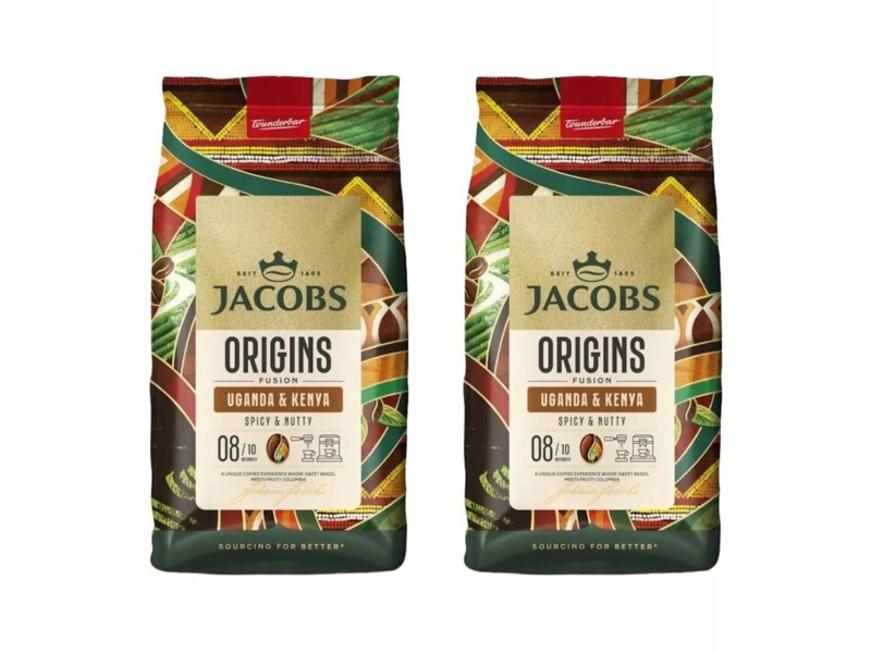 Kawa ziarnista Jacobs Orignis Fusion Uganda & Kenya Beans 2 x 1 kg