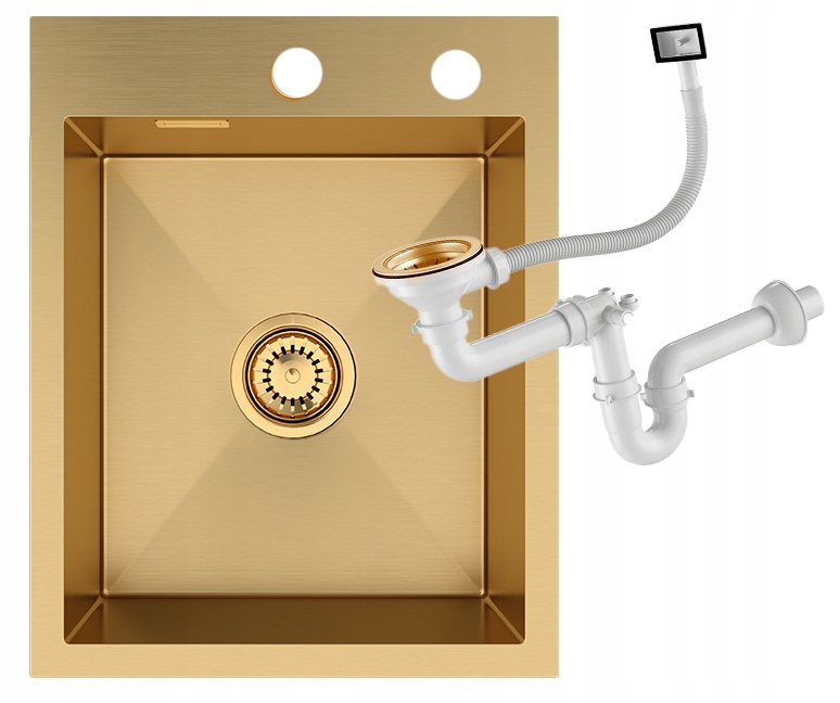 Zlatý Oceľový Drez, Jednokomorový Kuchynský Drez, Sifón BARI40