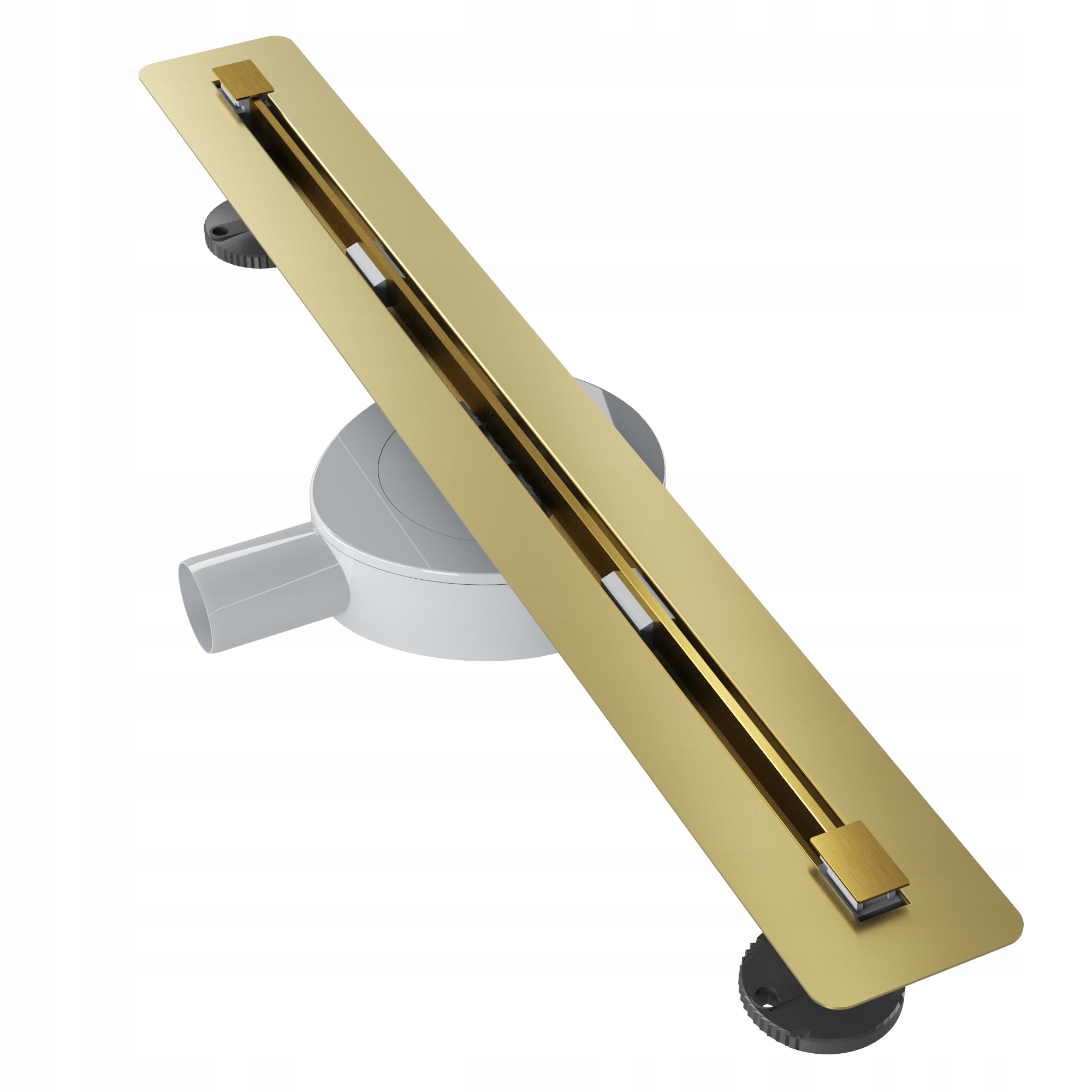 Lineárny Odtok Pod Dlažbu 60 cm Oceľ Sifón Sprchová Vanička Zlatá Luno