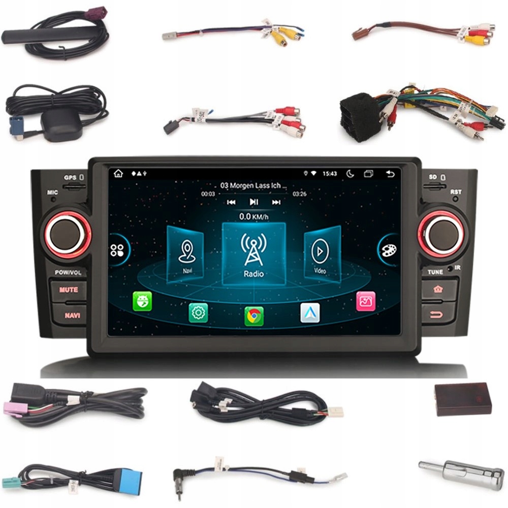 Navigace Rádio 2DIN Android Fiat Punto Linea 4/64 Gb Dsp Carplay Lte