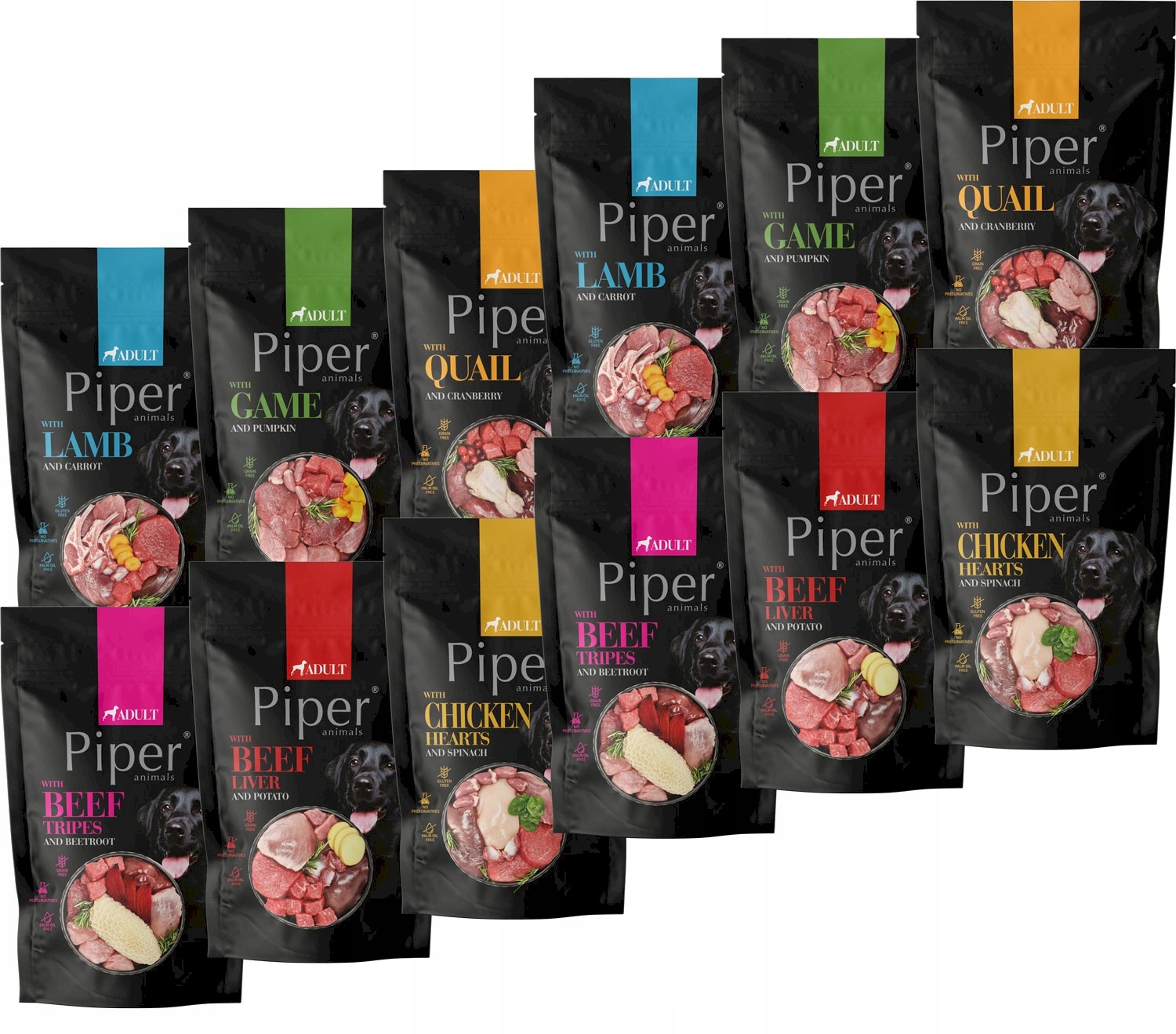 Piper karma mokra dla psa Dolina Noteci mix smaków 30 x 500g bez zbóż