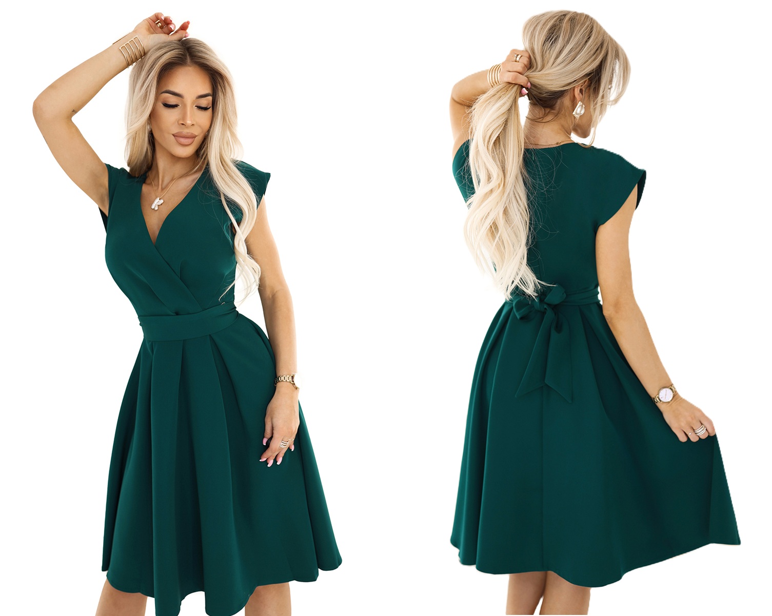 Neodolatelně Rozevřená Šaty S Hlubokým Výstřihem, Zelená, M