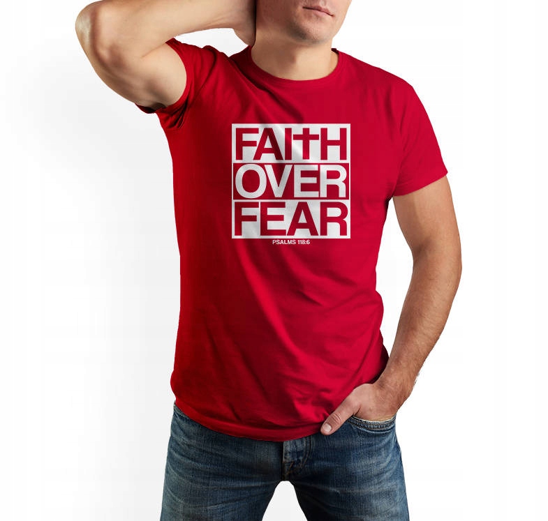

Koszulka męska Faith Over Fear t-shirt wiara Xs