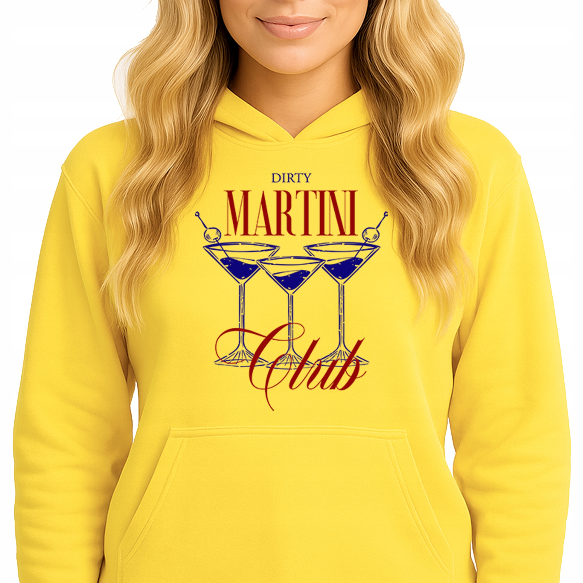 Mikina S Kapucí Žlutá bavlněná mikina Módní Youth Dirty Martini Vel M