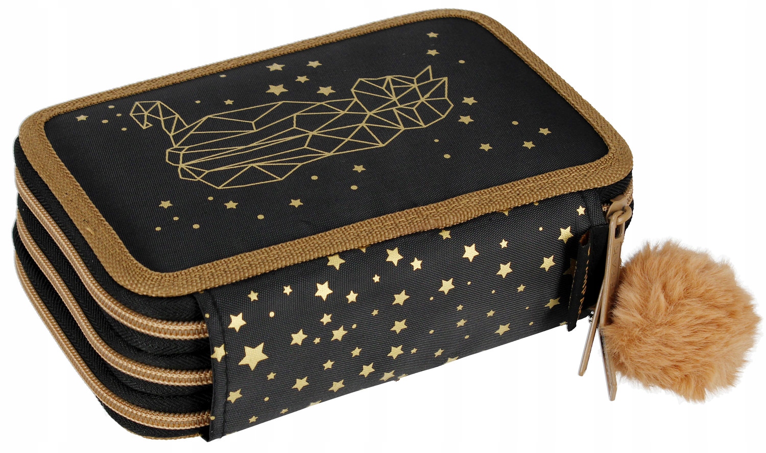 PIÓRNIK TRZYKOMOROWY Z WYPOSAŻENIEM DLA DZIEWCZYNKI ZŁOTY KOTEK JEDNOROŻEC Typ rozkładany potrójny