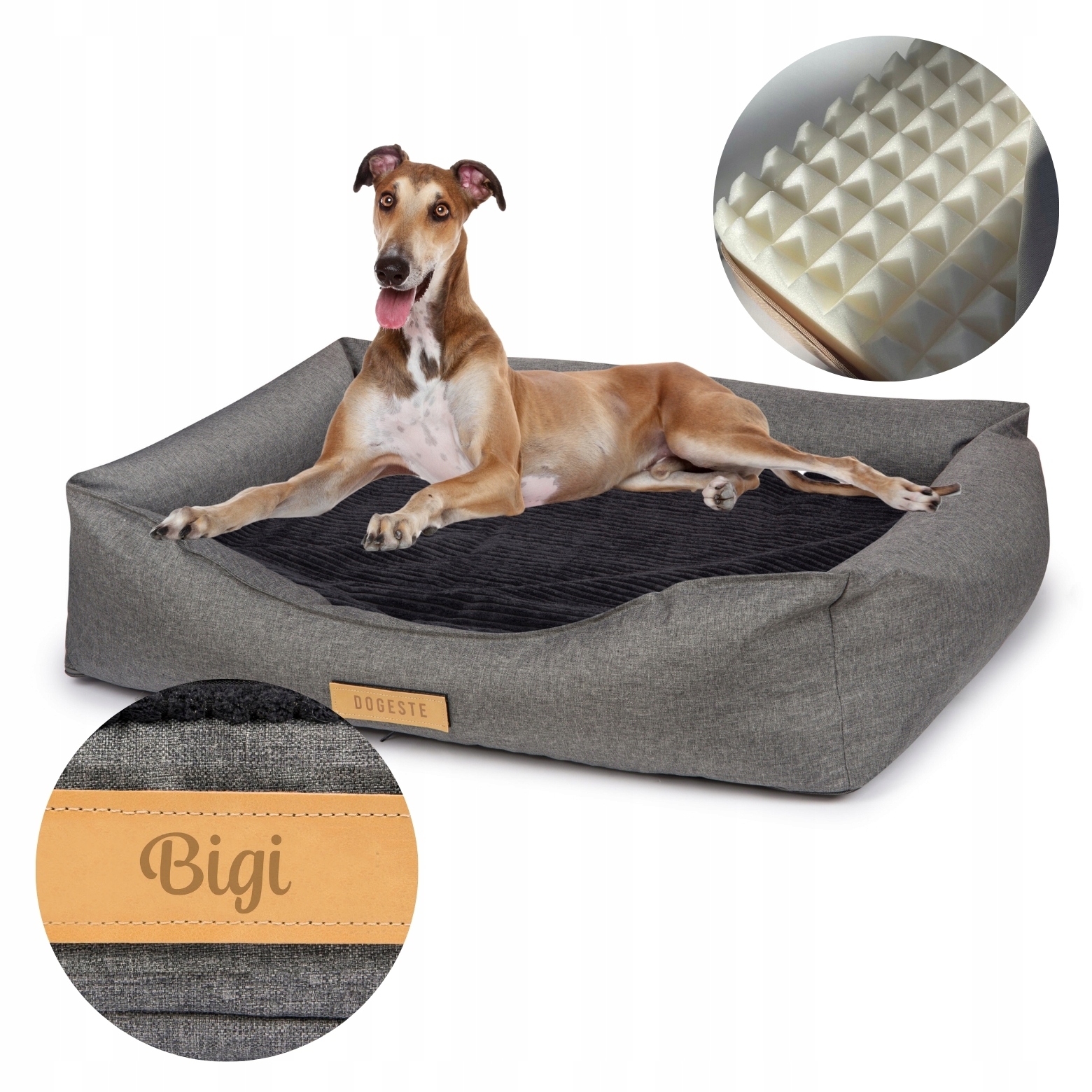 Pelíšek pro psa Ortopedické Potah Pohovka XXL Gravírované jméno Bonus