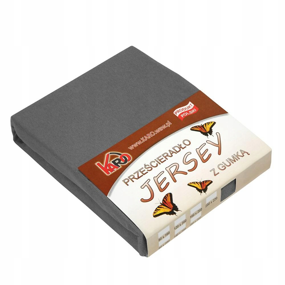 

Prześcieradło jersey z gumką 80x200 antracytowe 0