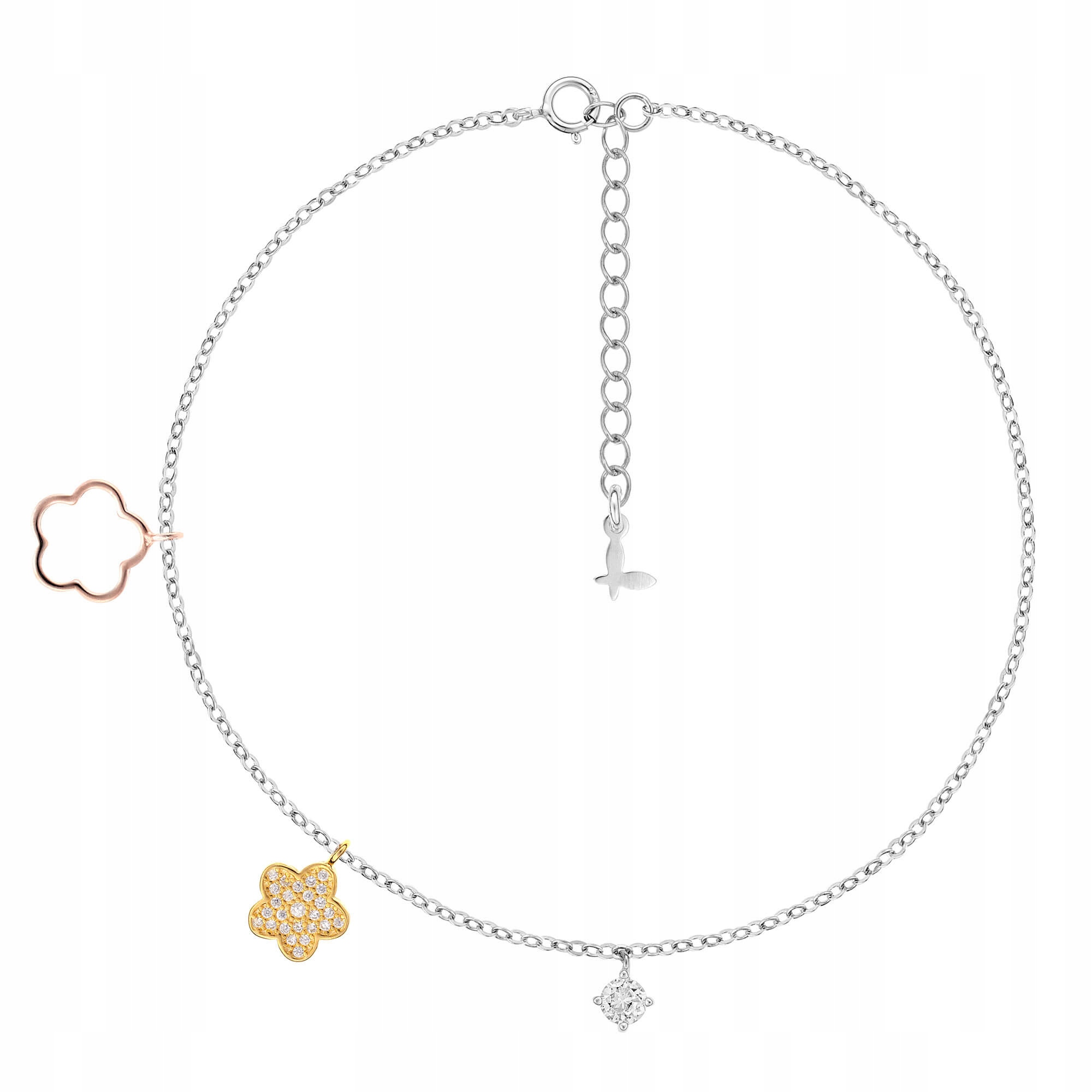 

Bransoletka na nogę pozłacana z koniczynkami Sadva