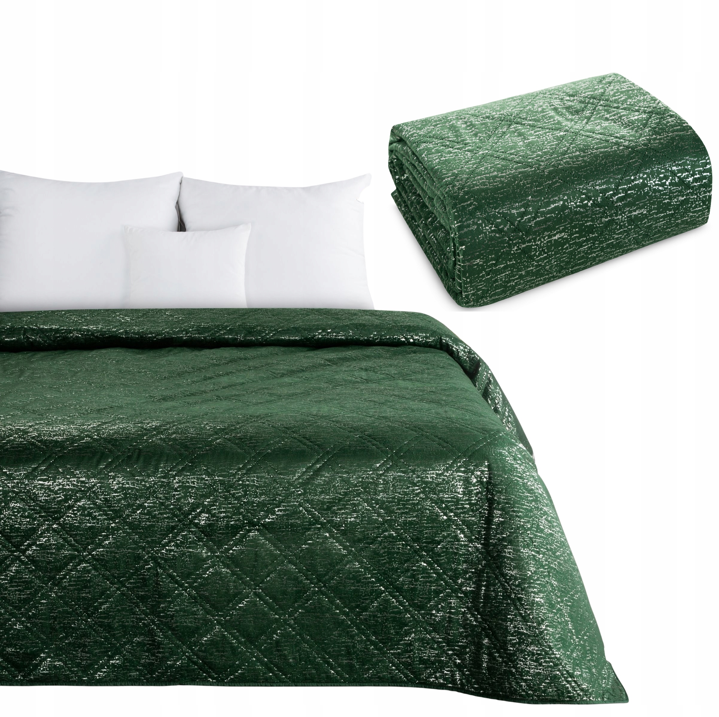 Narzuta Na Łóżko Kapa 200x220 Luiz Blink zielony Eurofirany Pikowana Welwet