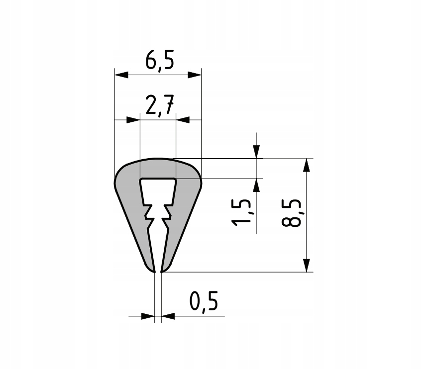 Osłona krawędzi 1-1,5mm EPDM 1012 uszczelka na rant iMATX Kod producenta 1012 1-1,5mm