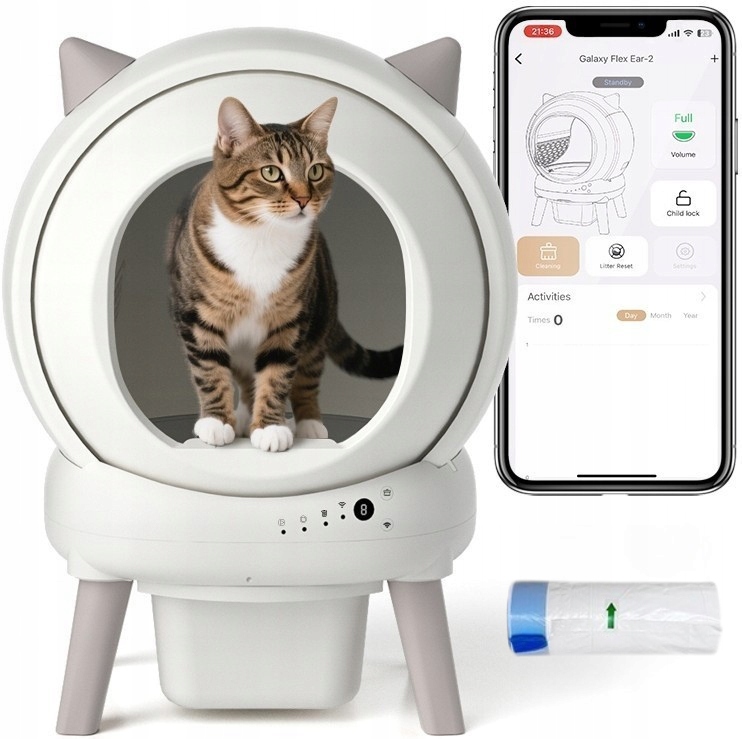 Samoczyszcząca automatyczna kuweta dla kota Kostor Neko aplikacja Wifi