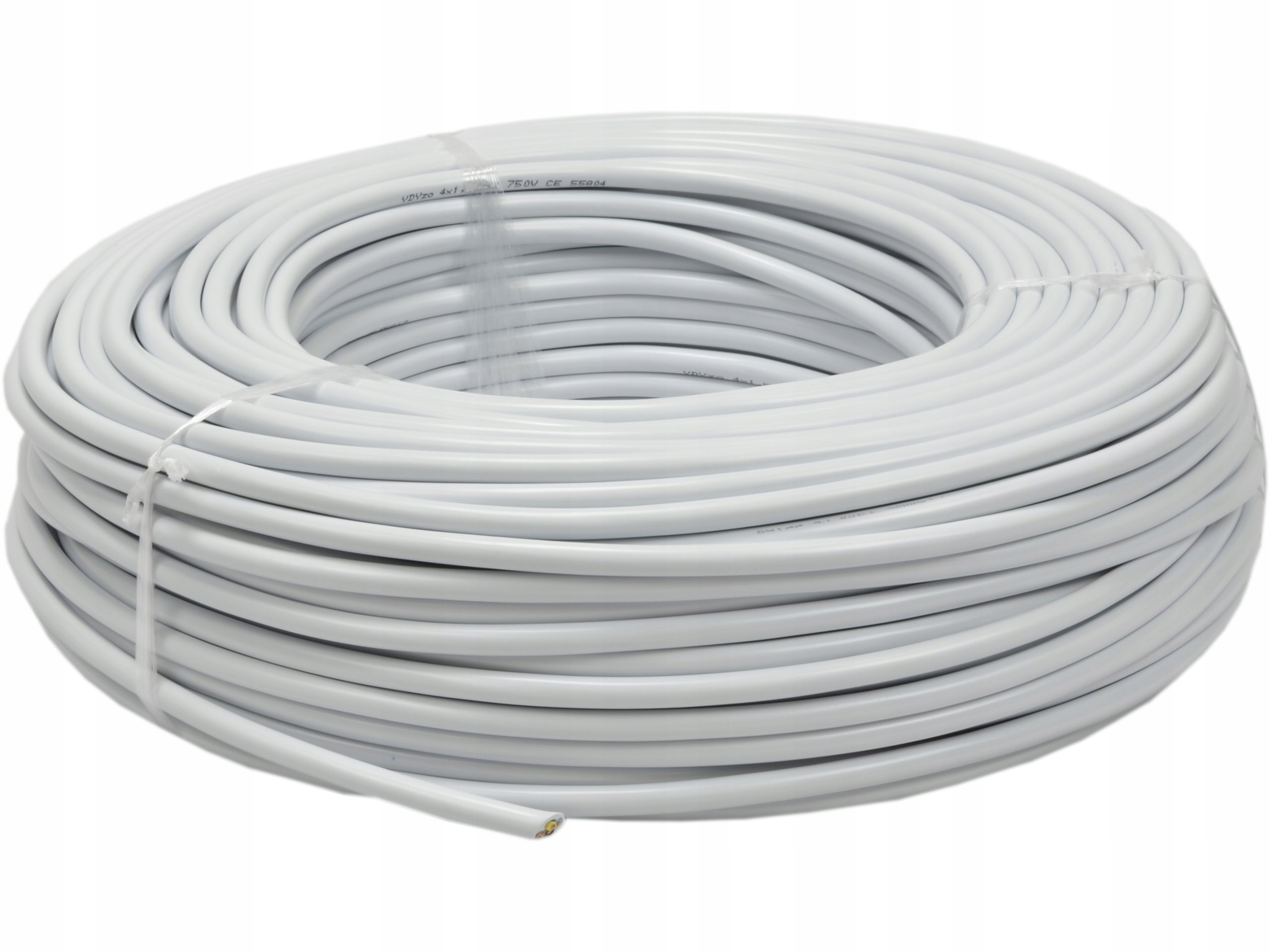 Przewód kabel drut YDY 4x1 4x1mm2 750V Kształt przewodu Okrągły