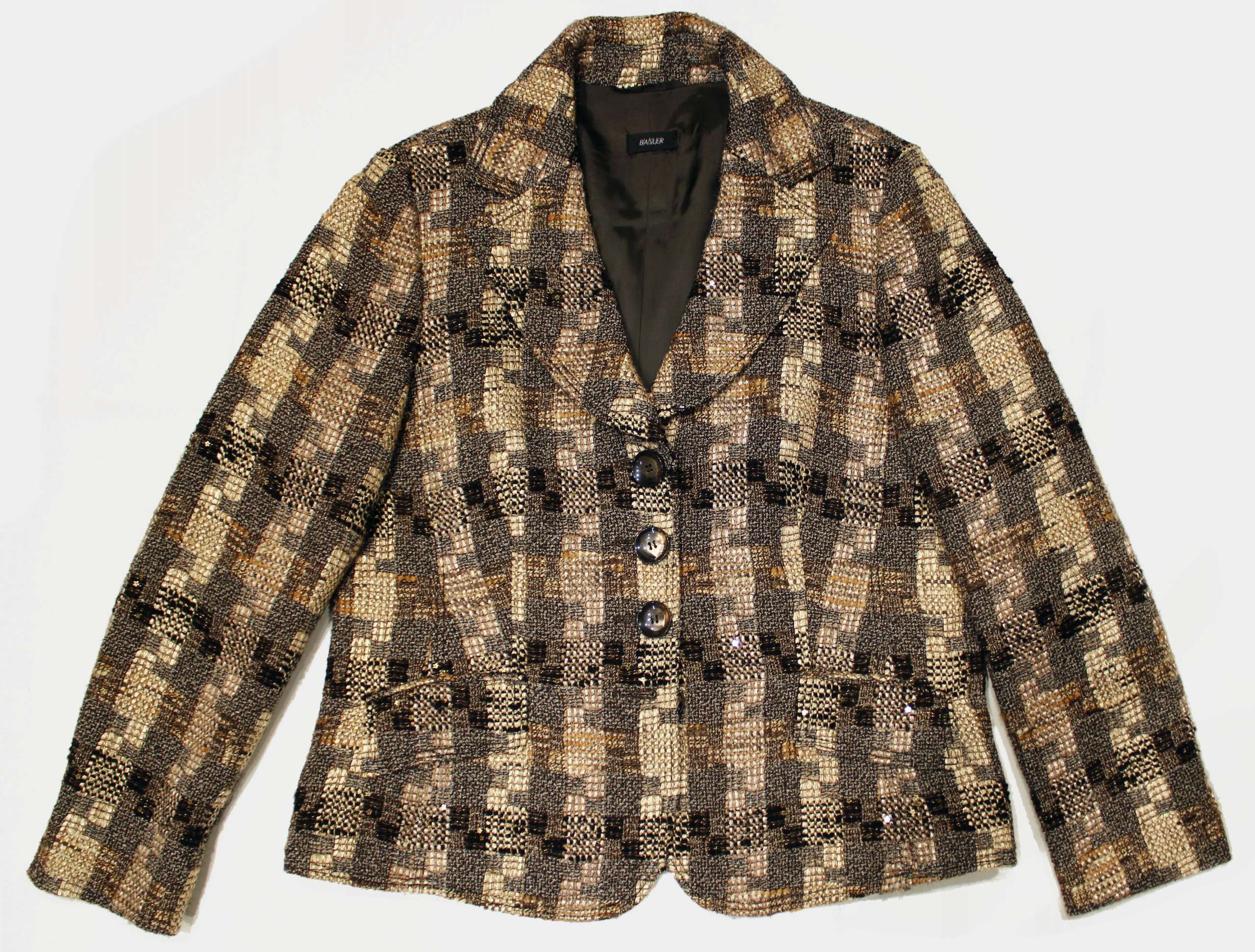 BASLER marynarka brąz melanż patchwork * 42 44 Marka inna