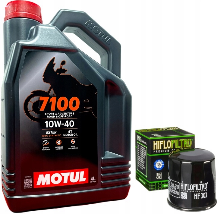 Olej Motul 7100 4T 10W40 Ester MA2 4L+ Filtr Oleju HF303