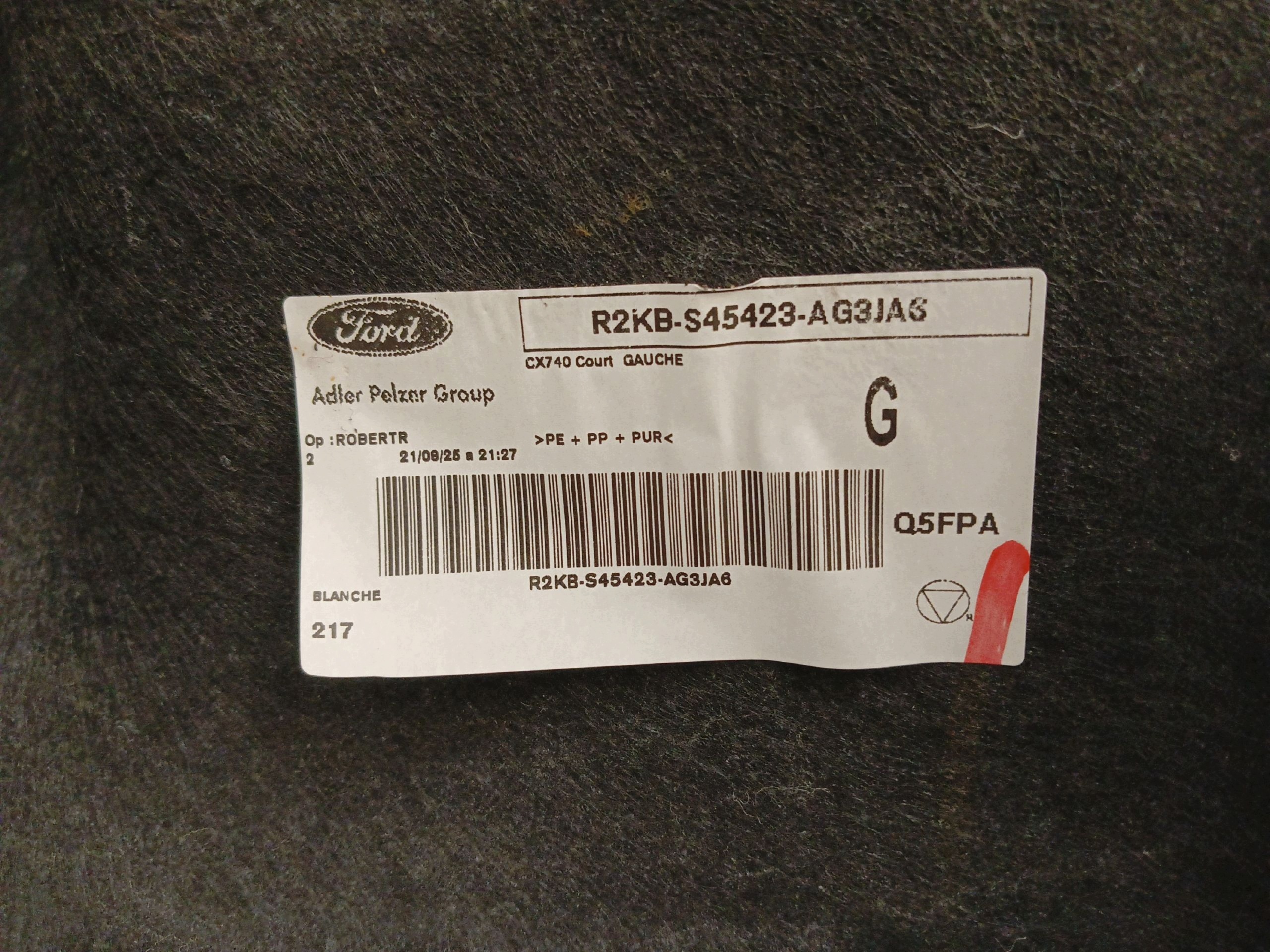 boot upholstery left FORD EXPLORER EV (2024-) R2KB-S46809-A R2KB-S45423-A