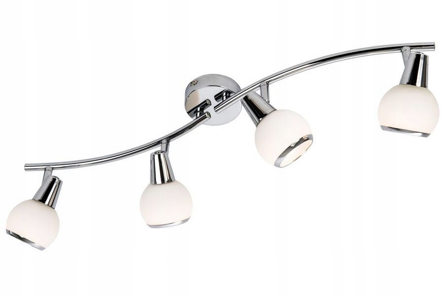 Velký stropní svítidlo do chodby, 4 bílé reflektory s regulací Loris