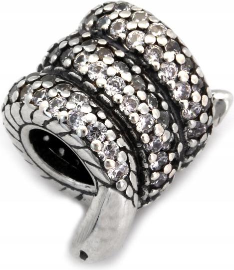 Charms přívěsek stříbrný 925 na náramky vzor had se zirkony módní