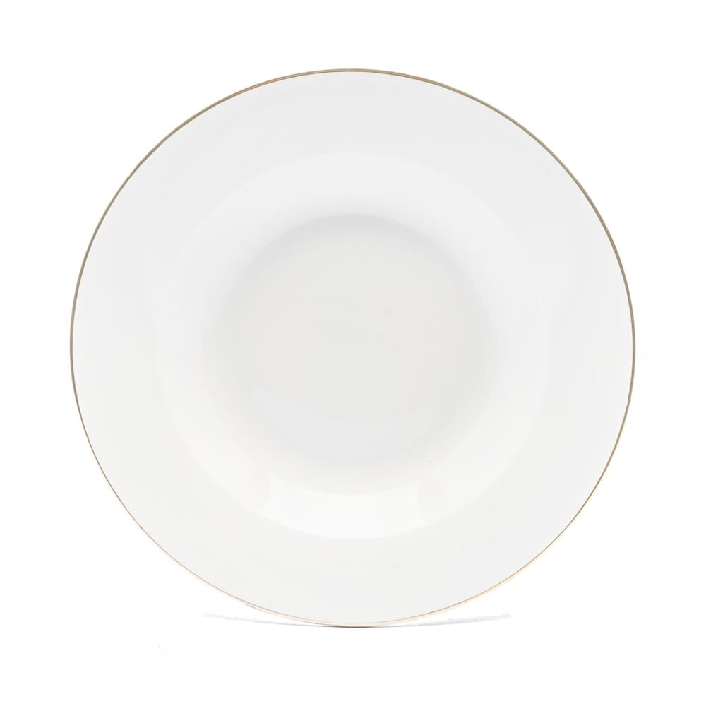 

Talerz porcelanowy głęboki obiadowy złoty pasek