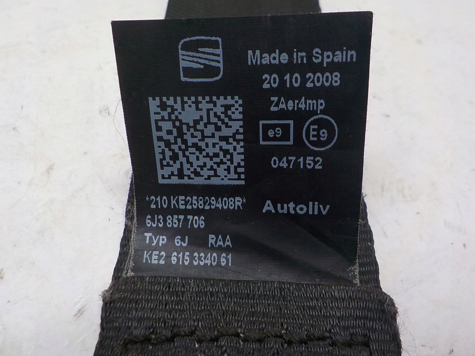 SEAT IBIZA IV Gurten Sicherheits Spanner 3D rechts 6J3857706
