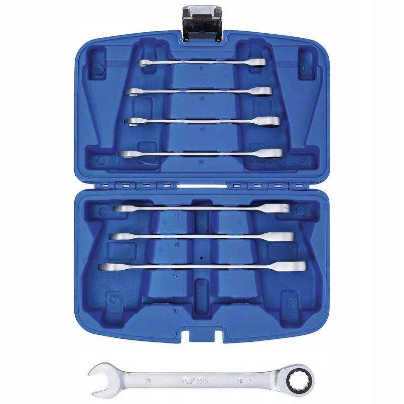 Sada očkoplochých klíčů s ráčnou 8-19 mm 8 ks Bgs 6540