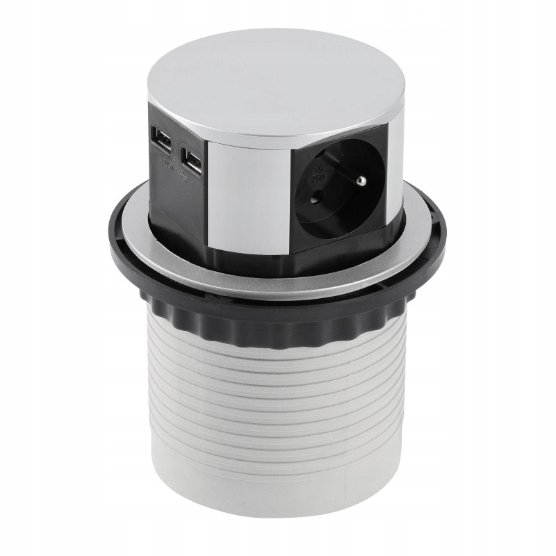 Przedłużacz Gtv gniazdo chowane wpuszczane w blat FI100 3 gniazda 2xUSB A