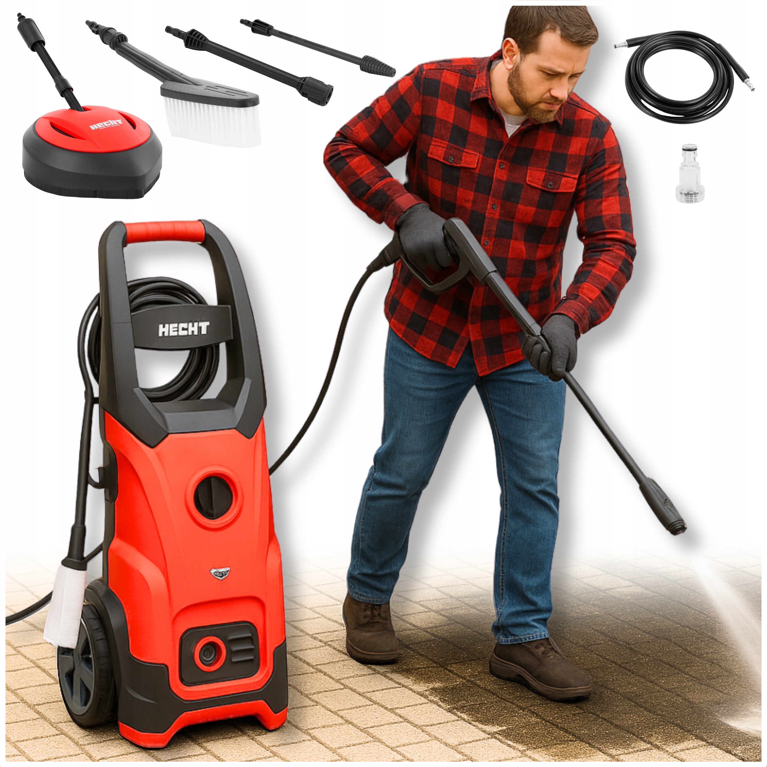 Myjka Ciśnieniowa Samossąca Hecht 32000 Dysze Wysoka Moc 2000W 160BAR